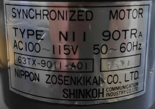 Synchronized Motor N11 90TRa 63TX-9011-A01 Nippon Zosenkikai Co. - NEW