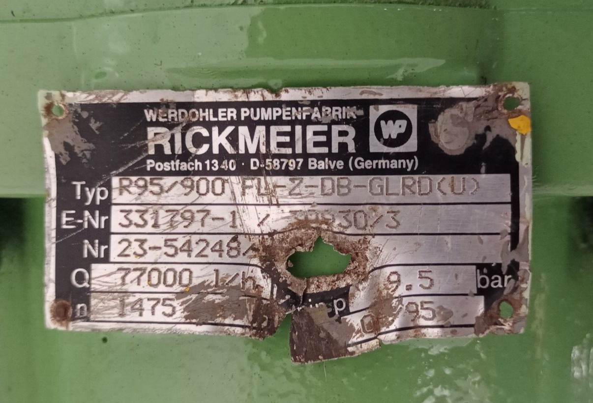 Rickmeier R95/900 FL-Z-DB-GLRD(U) Hydraulic gear pump