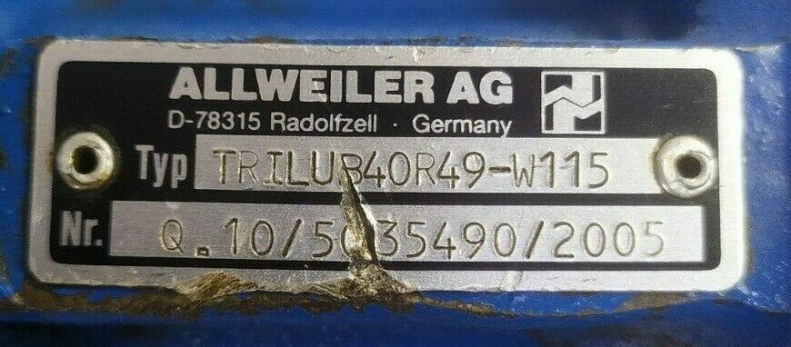 Allweiler AG TRILUB40R49-W115 Triple screw pump