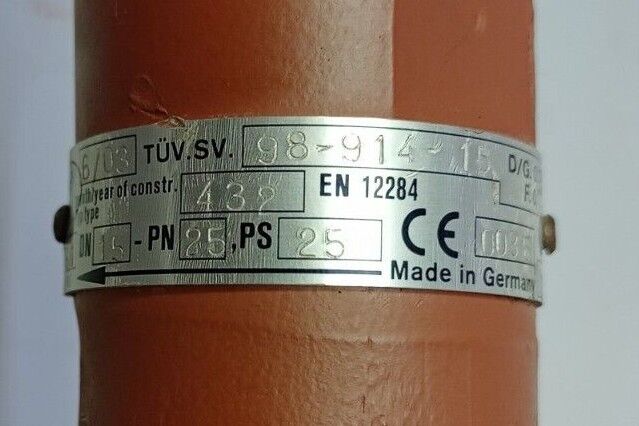 AWP Safety valve TUV.SV. 98-914-15 DN15 PN25 PS25 Safety valve - NEW