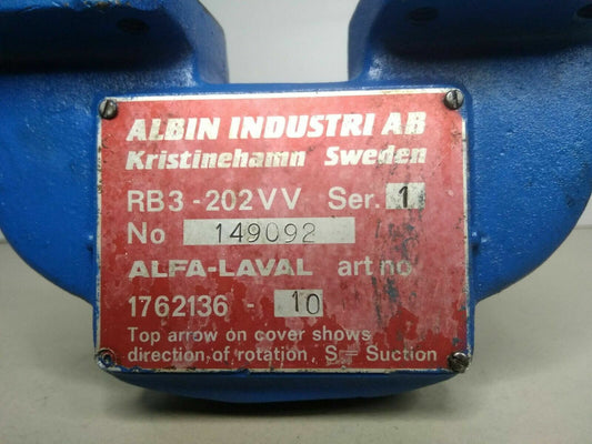 Albin Industri AB Pump Type: RB3-202VV gear pump