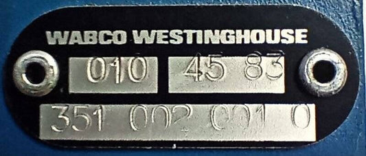 Wabco 351-002-001-0 Hydraulic Pneumatic Valve 3510020010 - New