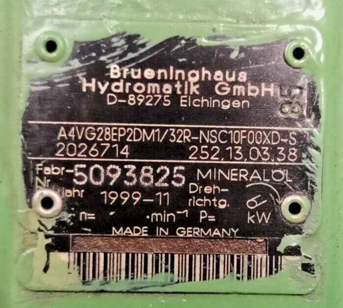 Hydromatik A4VG28EP2DM1/32R-NSC10F00XD-S, 2026714 Hydraulic piston pump