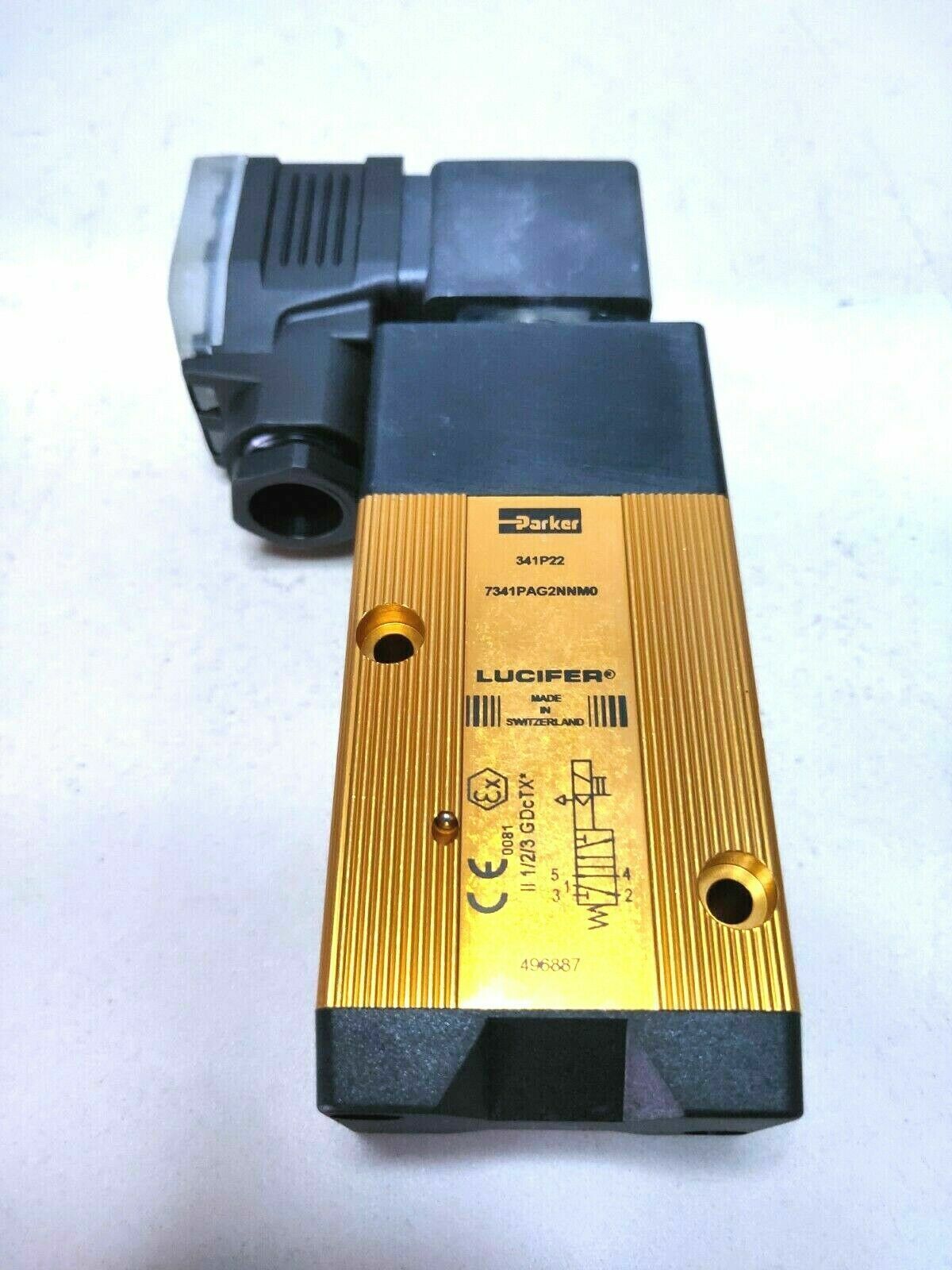 Parker Lucifer 7341PAG2NNM0 valve with 483510P0 XS03MF 24VDC 50/60 Hz 9W Coil