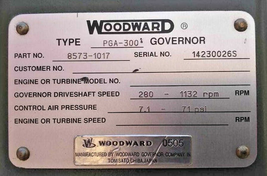 WOODWARD GOVERNOR Type: PGA-300