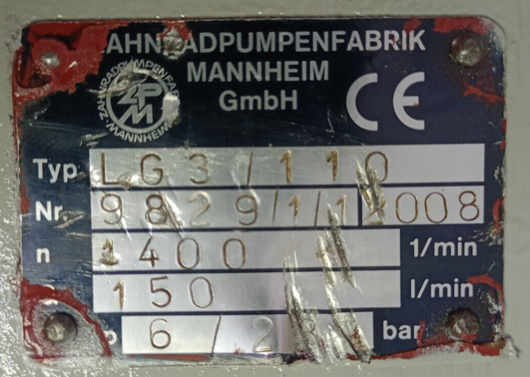 ZPM LG3/110 Hydraulic gear pump