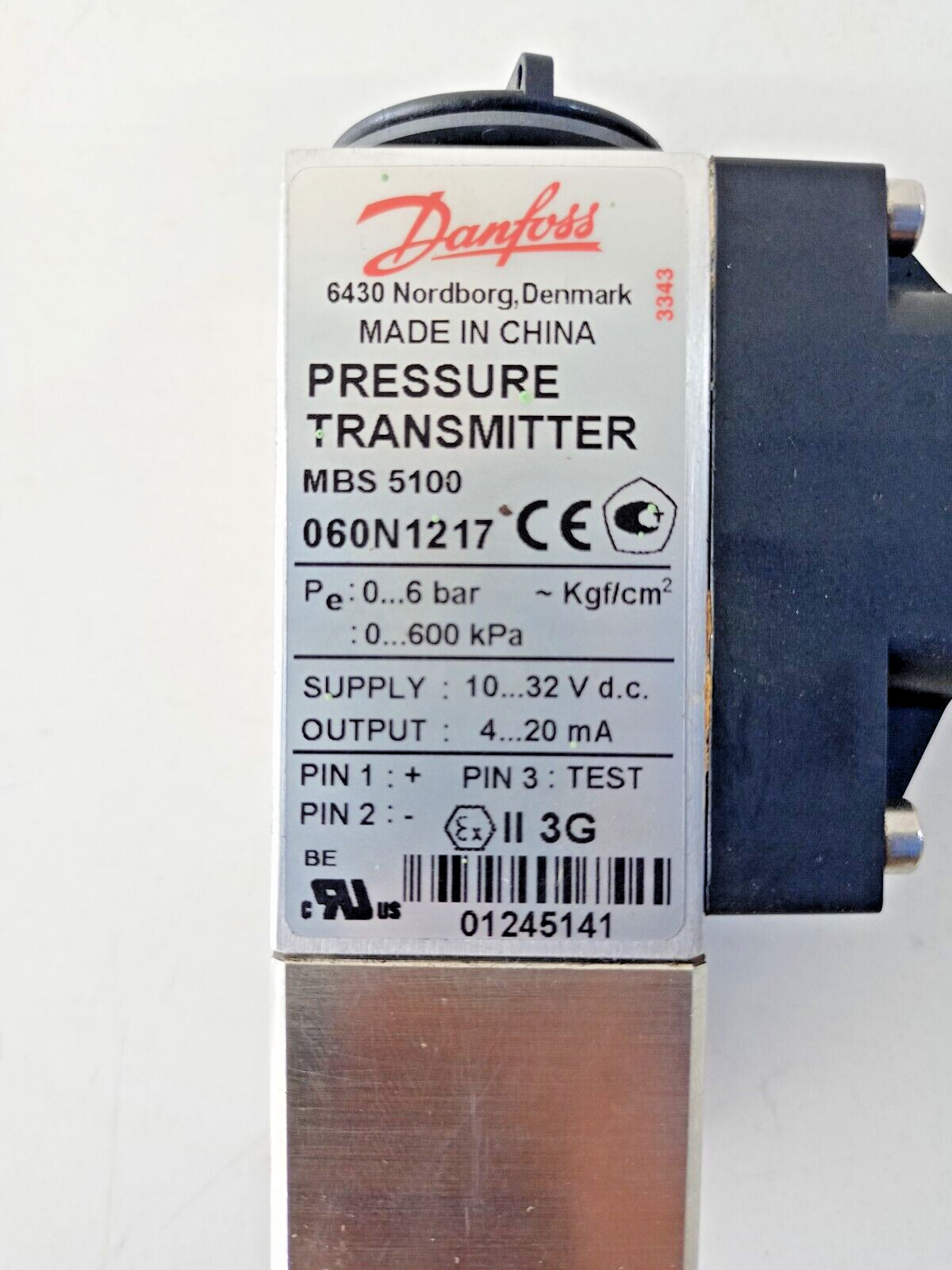 Danfoss MBS 5100 Pressure Transmitter MBS5100 060N1217 - NEW Free fast shipping