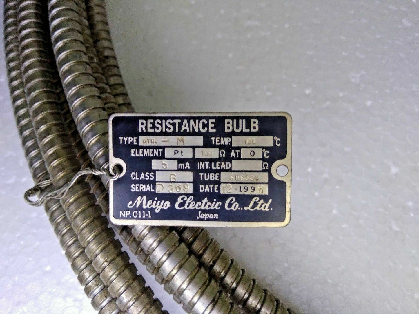 Meiyo Electric Resistance bulb Type: PTR-M Element: PT Tube:SUS 304