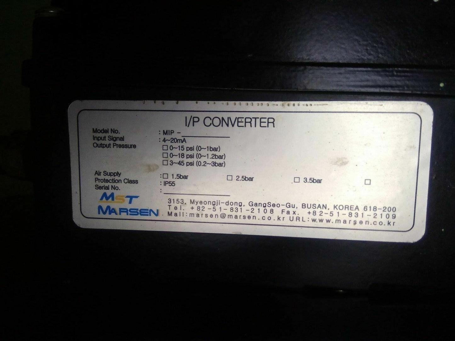 MST MARSEN V-CON AUTOMATIC VALVE CONTROLLER