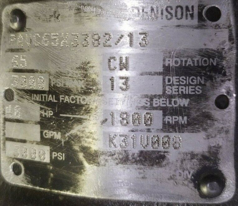 Parker PAVC65X3382/13 3000 PSI 100 CC/Rev. Variable volume Piston pump