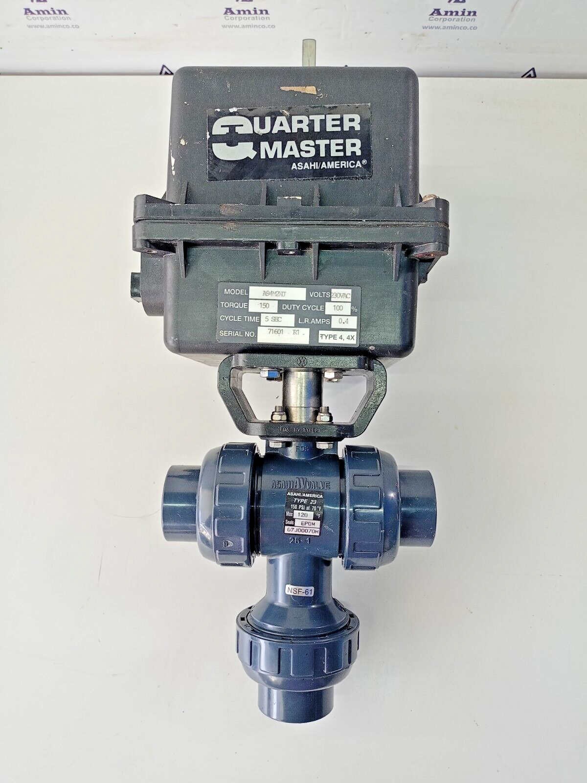 Quarter Master Asahi/America A94M2WJ Electric Actuator with Asahi 3-way valve