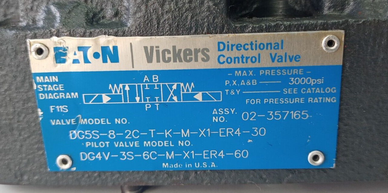 Eaton-Vickers DG5S-8-2C-T-K-M-X1-ER4-30 Directional control Valve - NEW