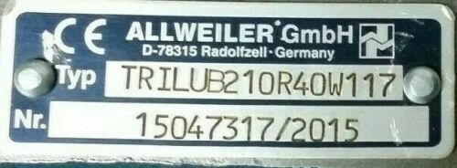 ALLWEILER TRILUB210R40W117 Triple screw pump