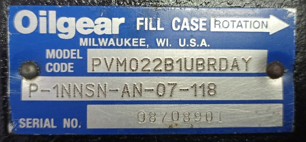Oilgear PVM-022-B1UB-RDAY-P-1NNSN-AN-07-118 Hydraulic pump - Refurbished, Tested