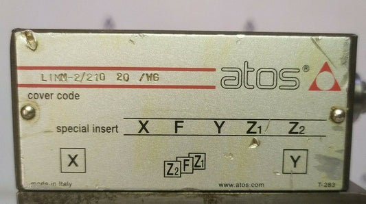 Atos LIMM-2/210 20 /WG Pressure control valve with PMC SERVI 50S262 Block