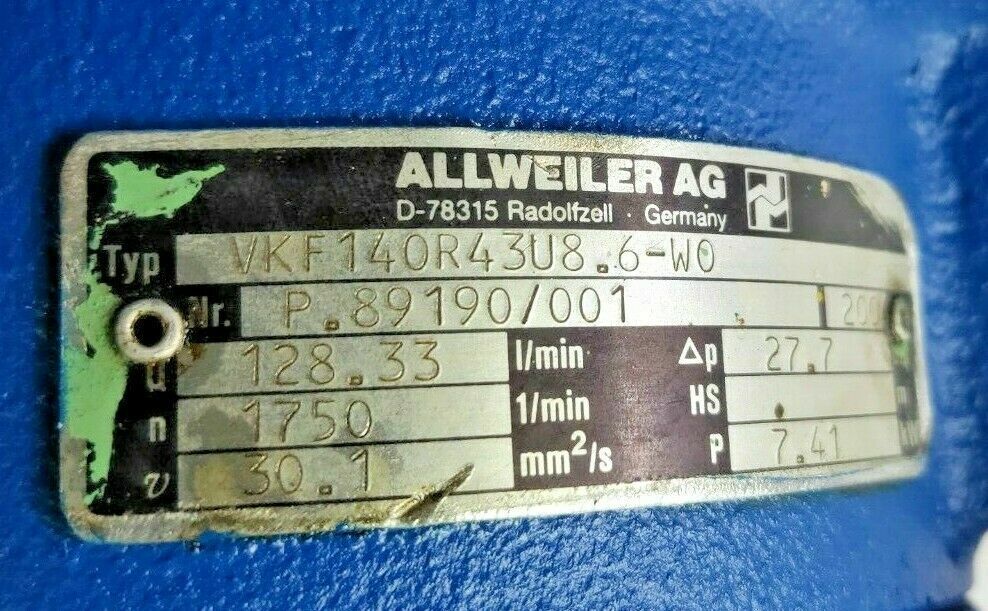 ALLWEILER AG Pump VKF140R43U8.6-W0 Triple screw pump