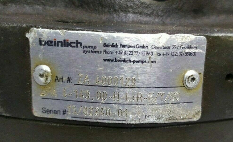 Beinlich ZA 4000129, ZPA 4-149.00-H-L-R-F/T/S0 Hydraulic gear pump - NEW