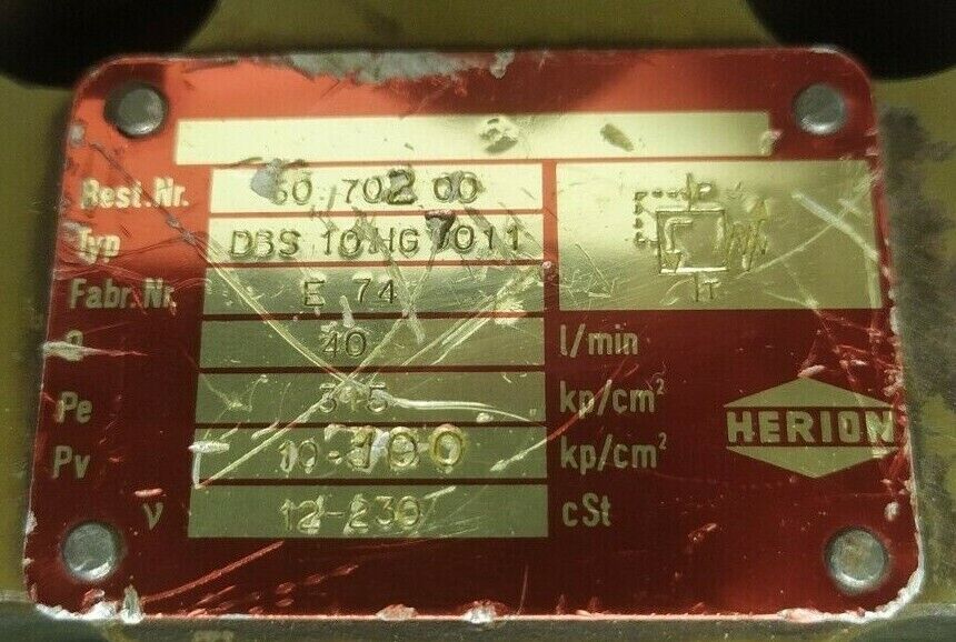 Herion DBS10HG7011 Pressure relief valve - NEW