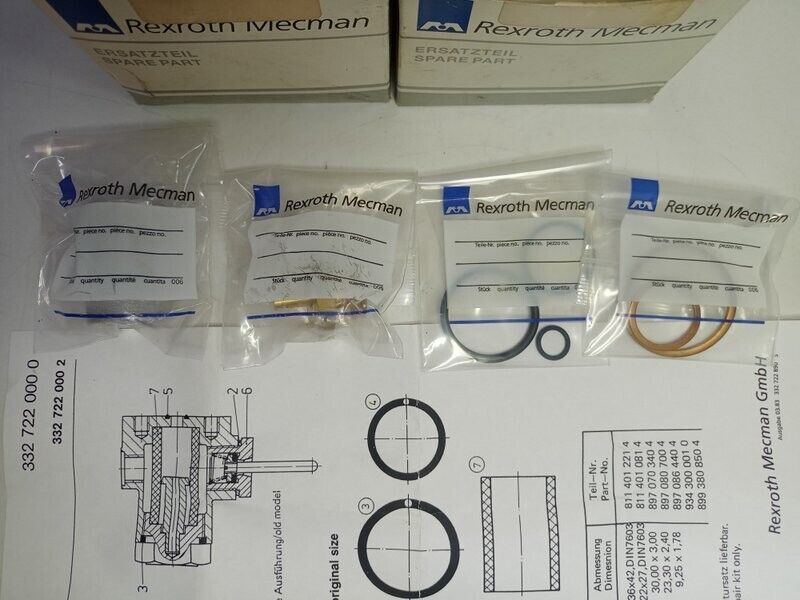 Rexroth 3327220002 Pneumatic Valve Repair kit - NEW
