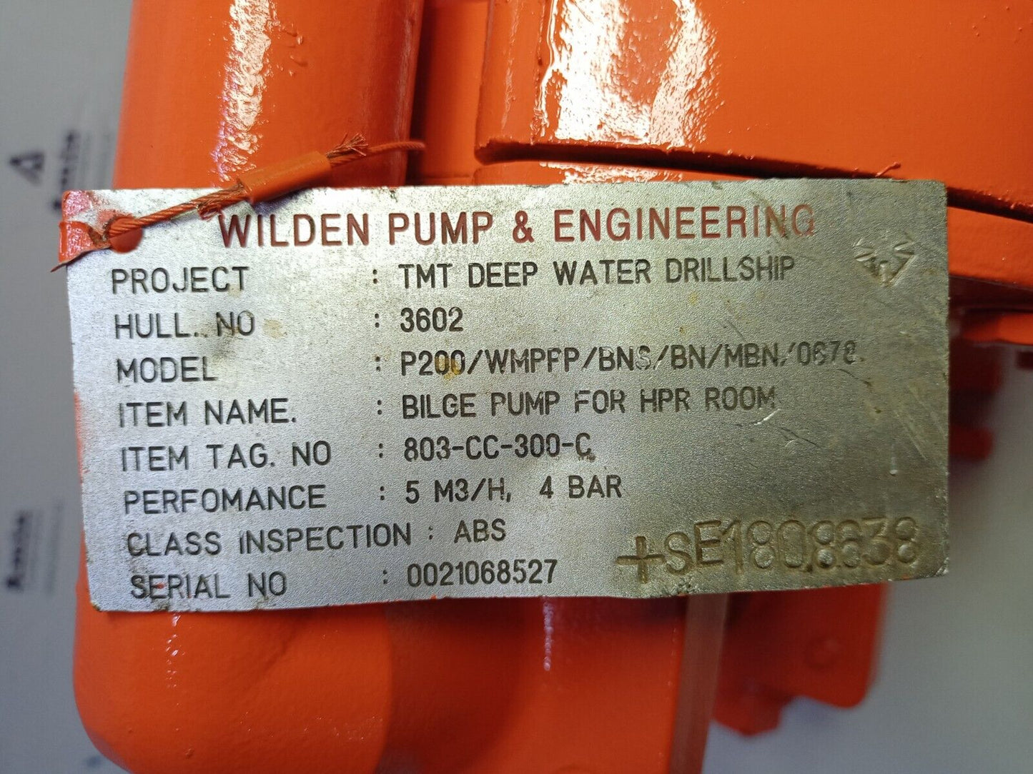 WILDEN pump P200/WMPPP/BNS/BN/MBN/0678 Pro-flo series Advanced metal 1'' size