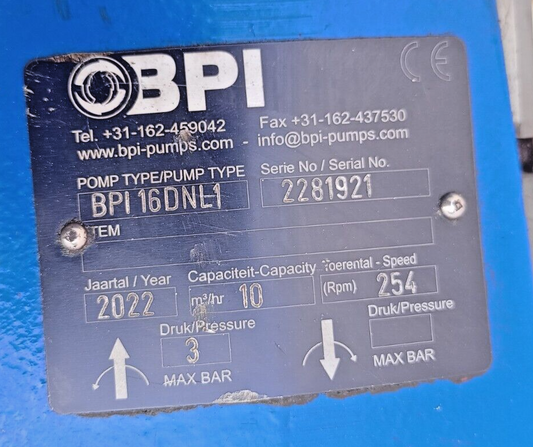 BPI-Pump BPI 16DNL1 Progressive cavity single screw pump with Motive gear motor