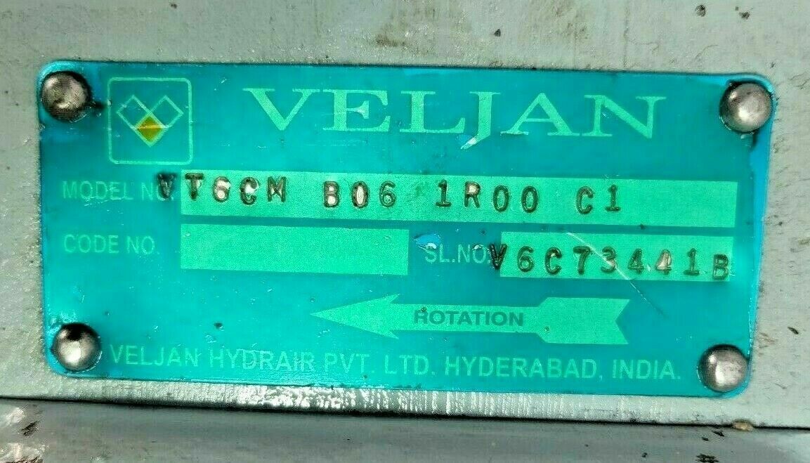 VELJAN VT6CM B06 1R00 C1 Hydraulic Vane pump - PRESSURE TESTED PUMP