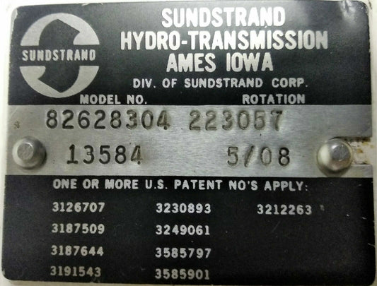 SUNDSTRAND HYDRO-TRANSMISSION Model Code: 223057 Hydraulic Motor