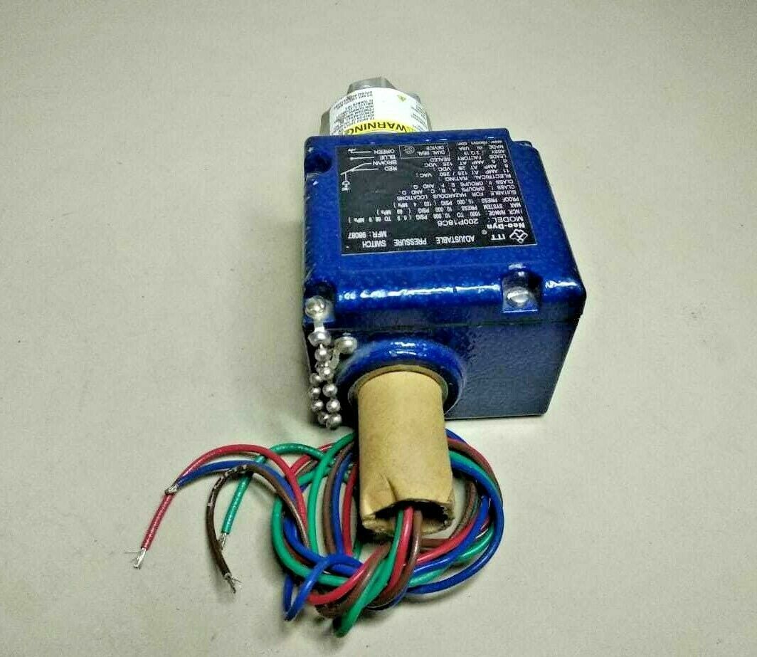 ITT Neo-Dyn Adjustable Pressure Switch Model: 200P18C6 Range: 1000-10,000 PSIG