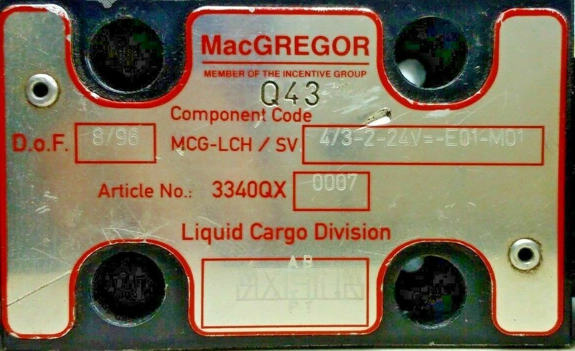 Macgregor MCG-LCH/SV 4/3-2-24V=-E01-M01 Directional control Valve