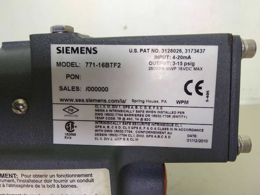 TRANSDUCER Model: 771-16BTF2 SIEMENS - NEW