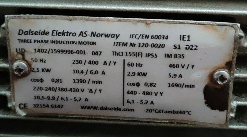 RUSTIBUS Type: 1200 3-phase 220-240/380-420V 50/60 Hz