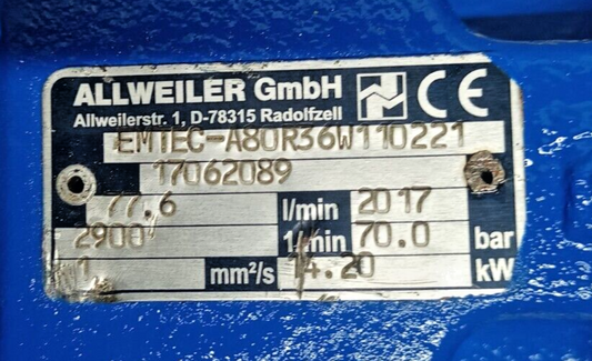 Allweiler EMTEC-A80R36W110221 Triple screw pump - NEW