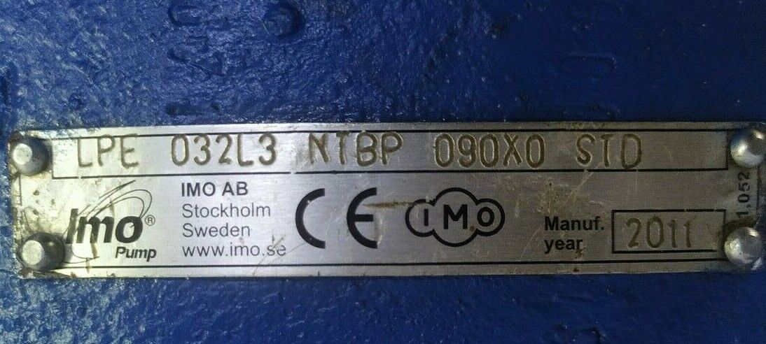 IMO Pump LPE 032L3 NTBP Triple screw pump - TESTED PUMP