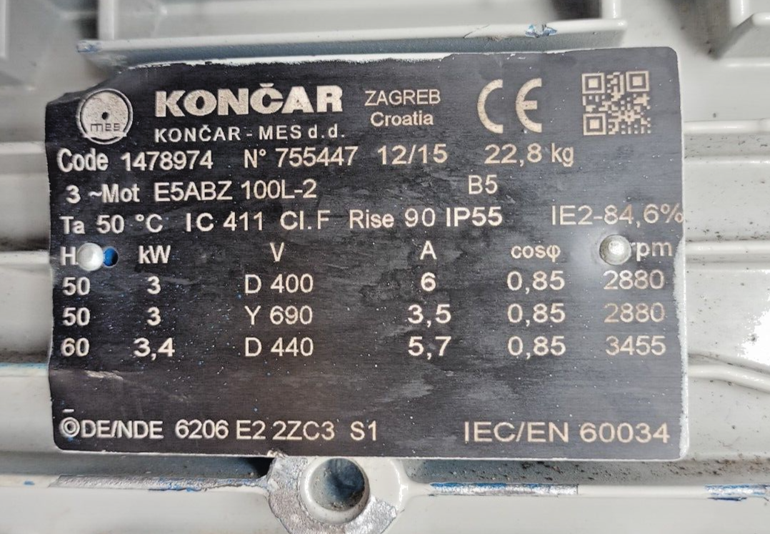 mpd Tvornica PASVK-32-4NM/100L-2 Screw pump with 3/3.4kw 50/60hz motor complete