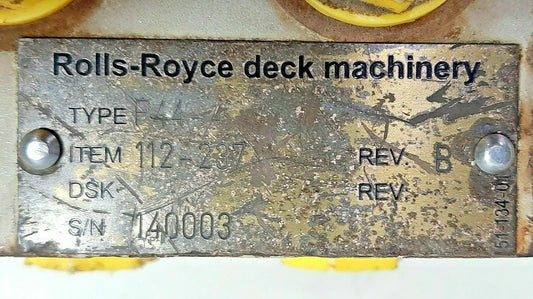 Rolls-Royce deck machinery F44 Item No.: 112-237 Lever operated control block