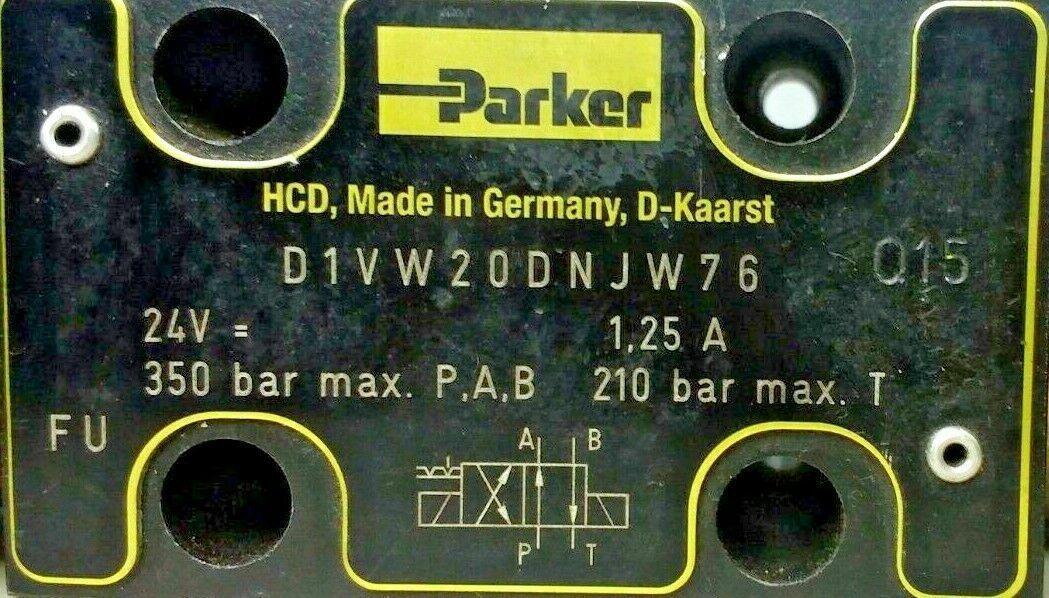 Parker D1VW20DNJW76 Directional control valve 350 bar max. - NEW