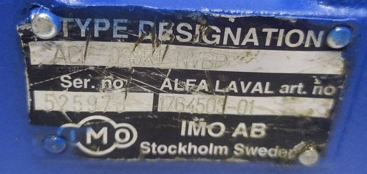 IMO ACE 038K1 NVBP Triple Screw Pump - Pessure Tested
