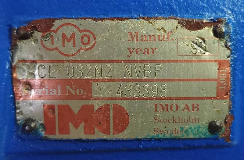 IMO Pump ACE 032N2 NVBP Triple screw Oil Pump - TESTED PUMP