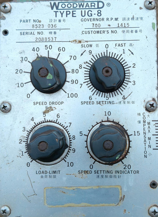 Woodward UG-8 Governor part No. : 8523-036 RPM: 700-1415 - TESTED