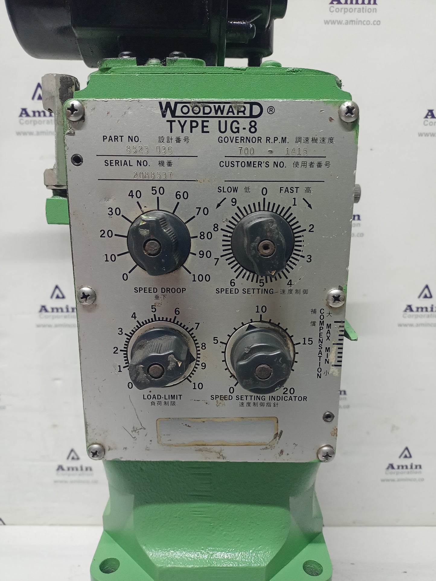 Woodward UG-8 Governor part No. : 8523-036 RPM: 700-1415 - TESTED