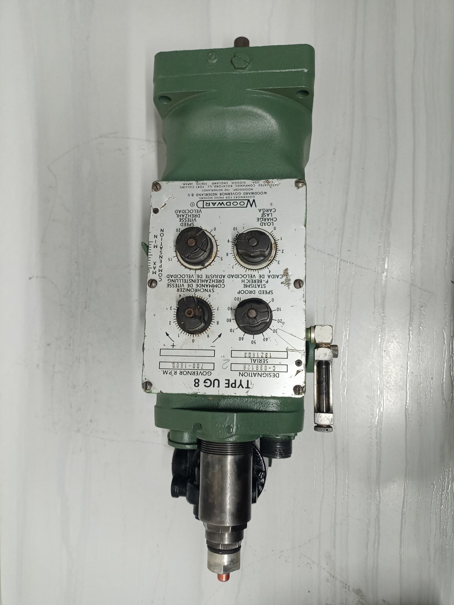 Woodward UG-8 Governor part No. : C-039128 RPM: 700-1500