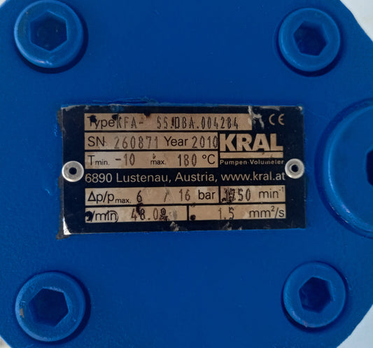 Kral KFA-55.DBA.004284 Magnetic coupling Triple screw pump with Motor - TESTED