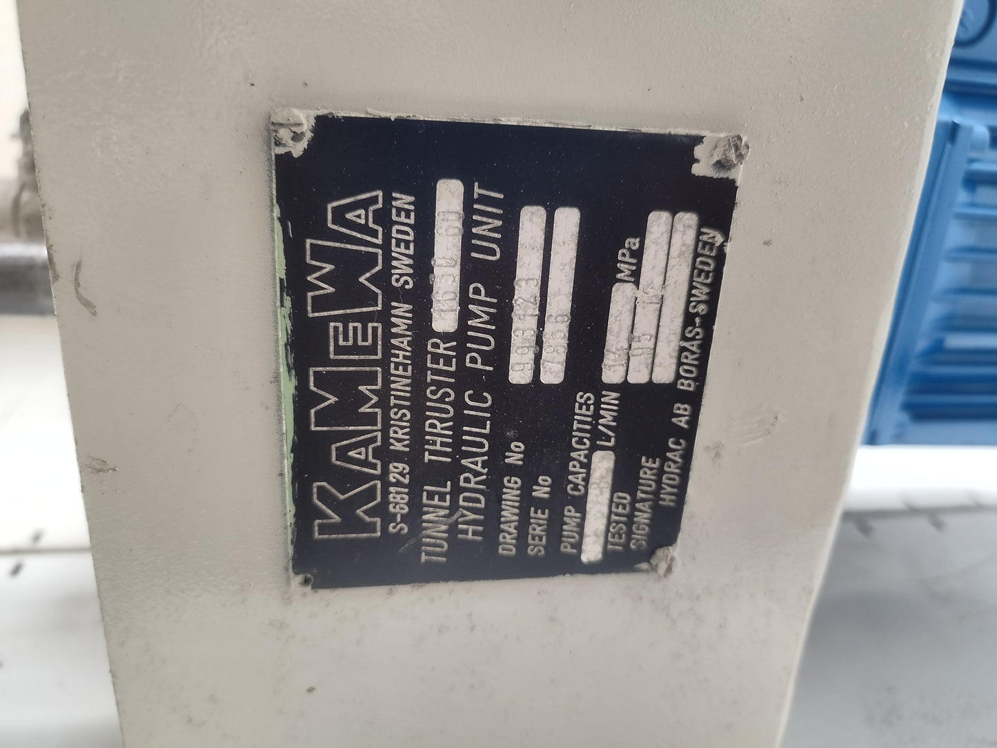 Kamewa Tunnel Thruster 1650 60 Hydraulic pump unit