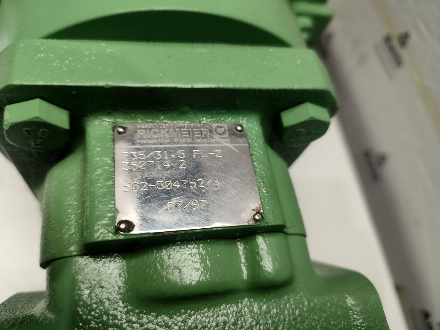 Rickmeier R35/31.5 FL-Z Hydraulic Gear pump with flame-proof 1.8kw, 1685rpm motor- Refurbished