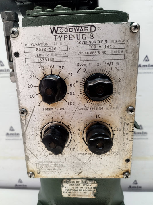 Woodward UG-8 Governor part No.: 8522-546 RPM: 700-1415 - TESTED #2