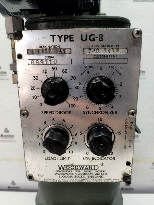 Woodward UG-8 Governor part No. : 8522-547 RPM: 700-1415 - TESTED #2