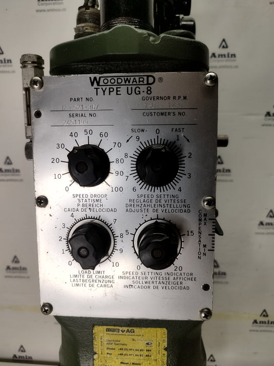 Woodward UG-8 Governor part No. : R8521-367 RPM: 750-1280 - TESTED