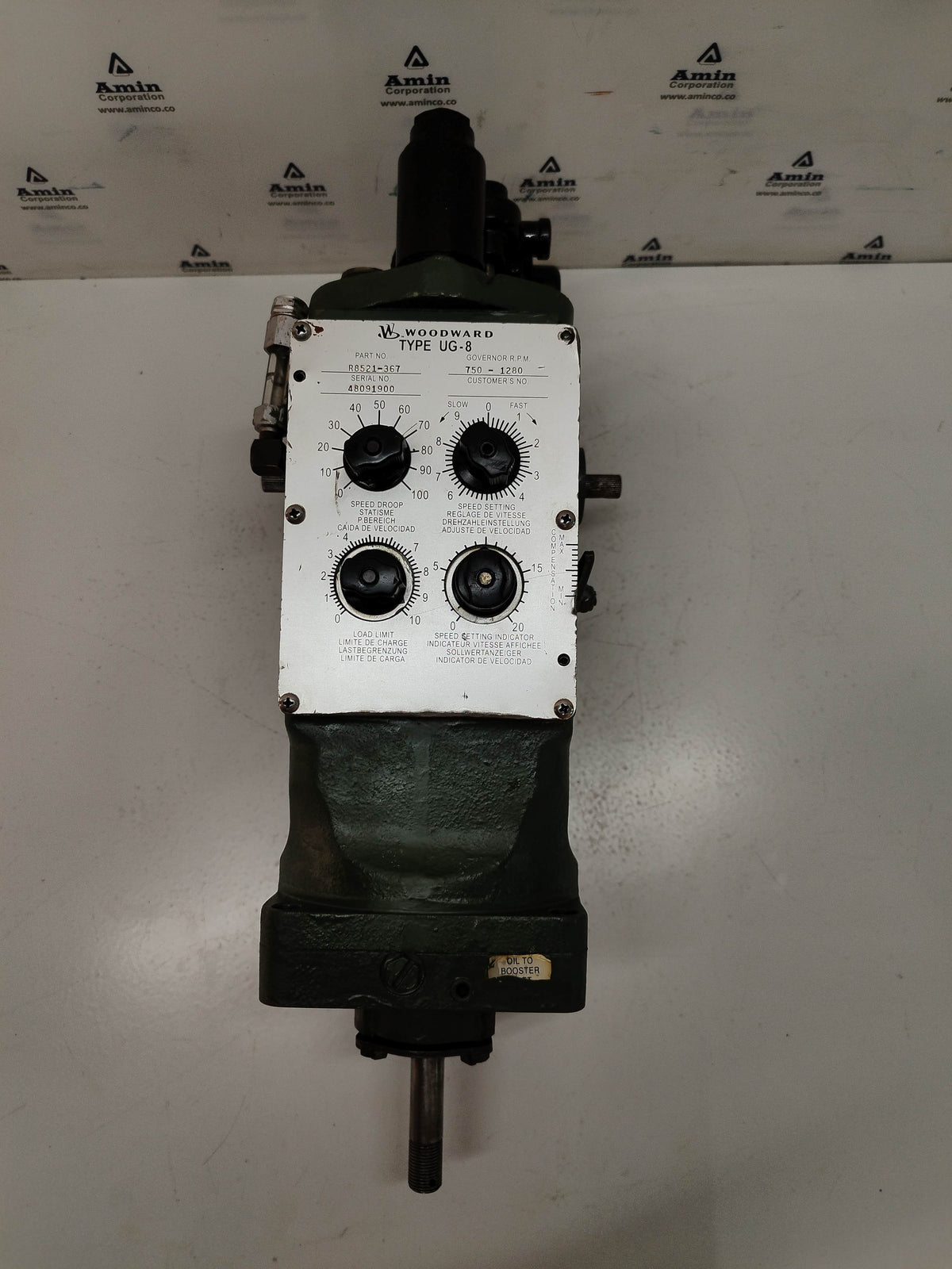 Woodward UG-8 Governor part No. : R 8521-367 RPM: 750-1280 - TESTED