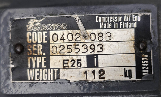 Tamrotor Marine Compressor Type E25 Code: 04021083 Screw Air Compressor