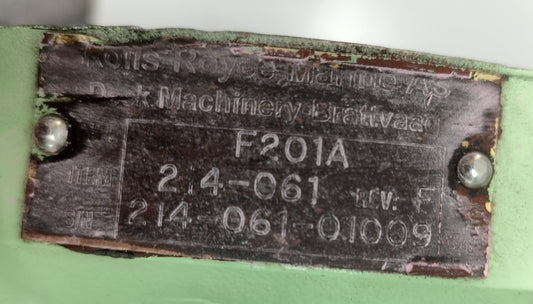Rolls-Royce Marine F201A Item: 214-061 Valve